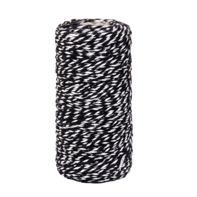 100 M Panaderos Cordel Cuerda Cordel Artesanía Del País Shabby Chic DIY Negro Soledad Envuelva la cadena de regalo