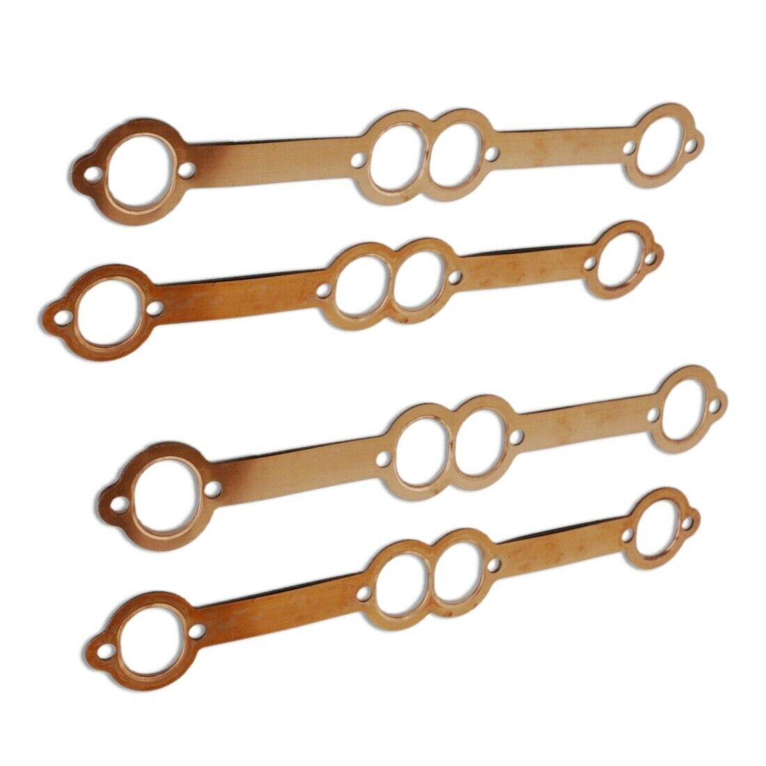 2 Pairs Oval Port 1.7" Copper Header Exhaust Gaskets For SBC Chevy 350 Reusable