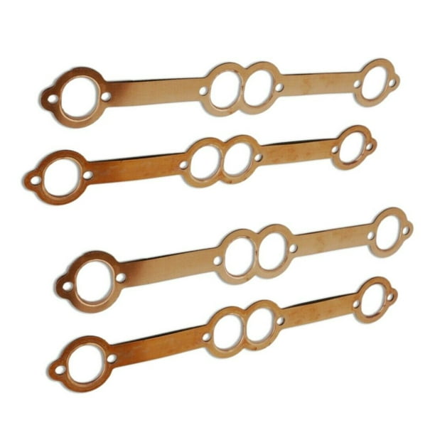 2 Pairs Oval Port 1.7" Copper Header Exhaust Gaskets For SBC Chevy 350