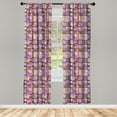 thumbnail image 4 of Ambesonne Pink Window Curtains, Vintage Letters Watercolor, Each 28" W x 63" L, Pale Pink Black, 4 of 4