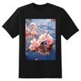 thumbnail image 2 of Plus Size Shirt for Women Black Tops for Women Short Sleeves Shirt for Women Peach Blossom1 T Shirt Crewneck Shirt for Women 5XL, 2 of 5