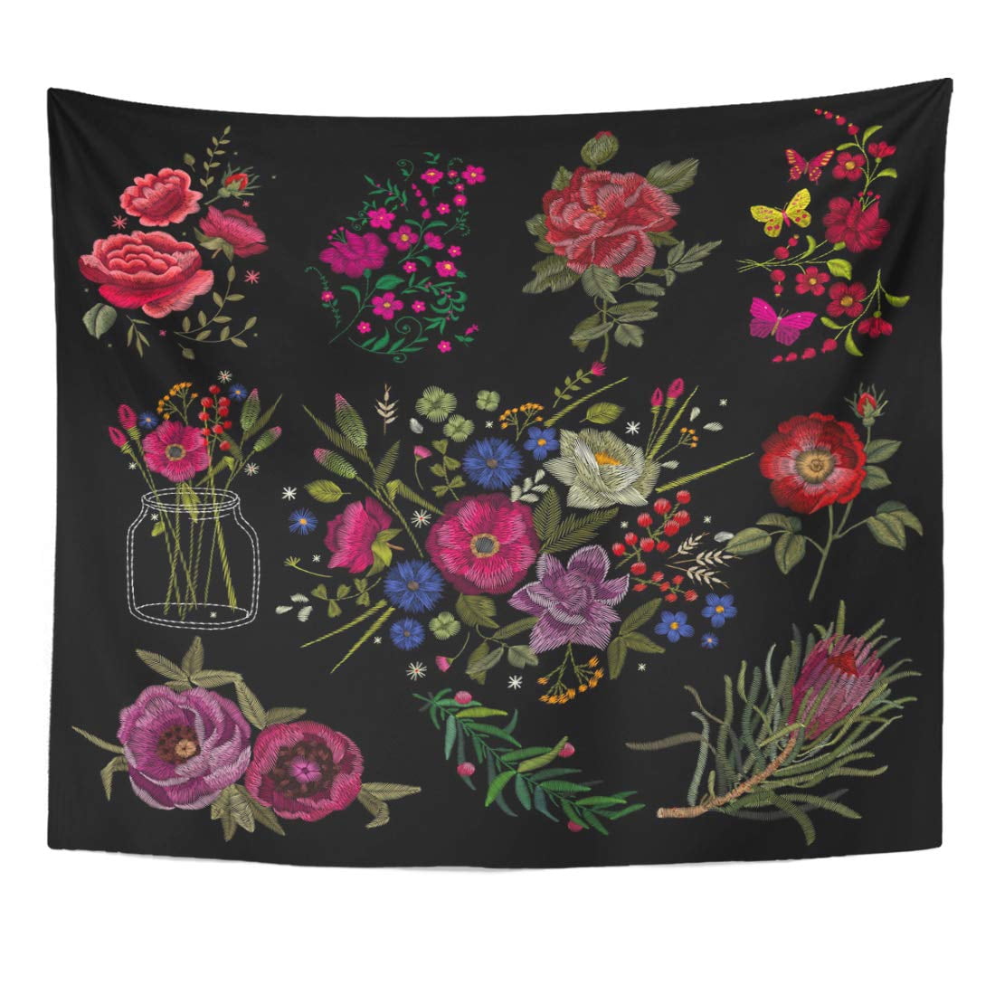 large floral tapestry