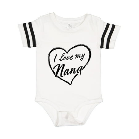 

Inktastic I Love My Nana in Black Chalk Heart Gift Baby Boy or Baby Girl Bodysuit