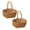 Coffee-2pcs, variant on Small Gift Wicker Picnic Basket with Handle, Willow Flower Basket for Weddings, Garden and Home Decor, Handmade Woven Wicker Storage Basket for Shopping Bath Storage Easter Eggs,Coffee-1pc