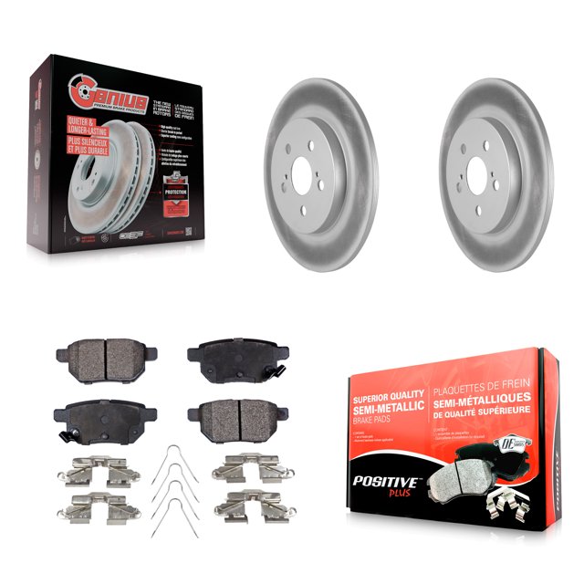 Transit Auto Rear Coated Disc Brake Rotors and Semi-Metallic Pads Kit for Car Lexus CT200h KGF-101521