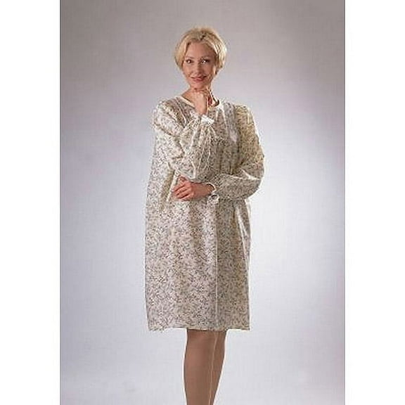 Ladylace Patient Gown ''1 Count, Yellow Rosebud, Long Sleeve''