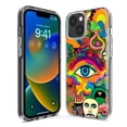 thumbnail image 2 of MUNDAZE Case for Apple iPhone 15 Plus Hybrid Shockproof Slim Hard Soft TPU Shell Heavy Duty Protective Phone Cover - Neon Rainbow Psychedelic Trippy Hippie Multiple Eyes, 2 of 5