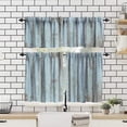 thumbnail image 4 of Vintage Valance Curtain Blue Wood Planks Texture Rustic Country Farmhouse Barn Door Rod Pocket Valance Window Treatments Short Curtains for Kitchen Living Room Decor 54x18 Inch + 27x36 Inch X 2, 4 of 5