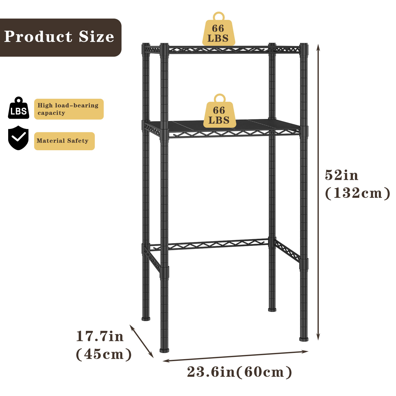 Mini Fridge Stand Adjustable Height Storage Shelf Metal   Storage Rack Trash Can and Microwave Stand for Dorm, Kitchen,   Office, Apartment