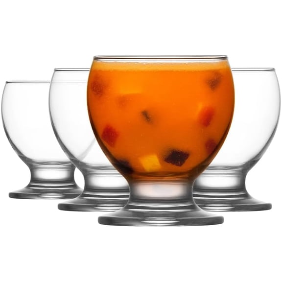 LAV Stemmed Short Balloon Glasses – 7.1 oz / 210 cc – Multi Purpose Stackable Tumblers Beer, Milk, Cold Beverages, Wine, Juice, Soda, Soft Drinks, Drinking Goblets - Home, Bar, Part