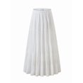 thumbnail image 2 of Jaimenalin Women'S Chiffon Elastic High Waist Pleated A-Line Flared Maxi Skirts White XXL, 2 of 8