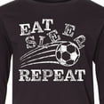 thumbnail image 4 of Inktastic Eat Sleep Soccer Repeat Long Sleeve Youth T-Shirt, 4 of 5