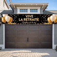 thumbnail image 3 of LUUFILx Retirement Party Supplies Gold Black Backdrop Banner Celebration Balloons Decoration Photography Props Event Background Decors Happy Occasion, 3 of 7