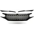 thumbnail image 4 of NINTE Front Bumper Hood Mesh Grille for 2016-2019 Honda Civic Gloss Black, 4 of 4