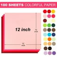 BigOtters 100 Sheets Colored Cardstock Paper, Square Craft Paper 12inch