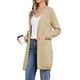 thumbnail image 4 of Suéter largo de cárdigan INSPIRE CHIC para mujer, de manga larga, abierto al frente, ligero, tejido, talla L, color caqui, 4 of 6