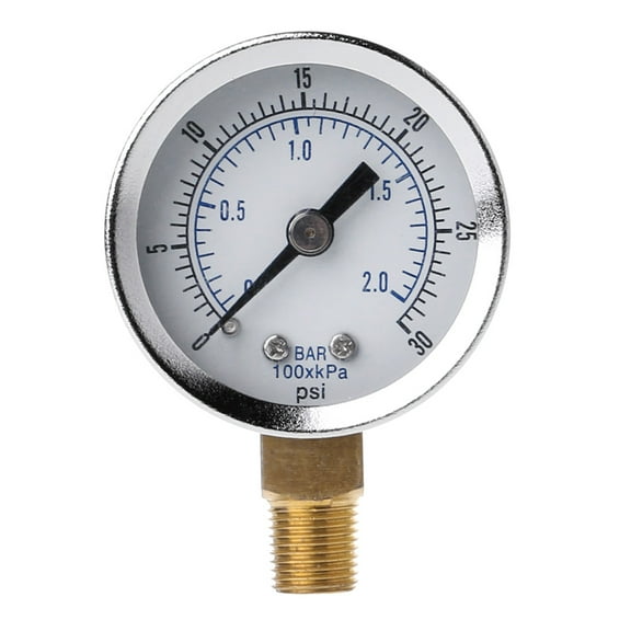 1/8" NPT 0-30psi 0-2bar Compressor Meter Hydraulic Pressure Gauge Multipurpose Pressure Gauge Portable