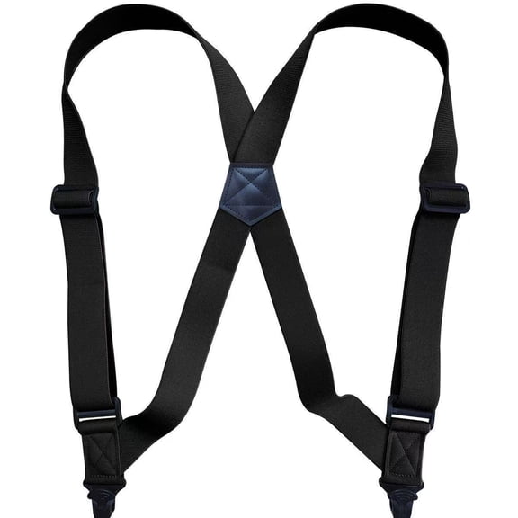 Men's Side Clip Suspenders, Heavy Duty Hook End Belt Adjustable Suspender, Wide Side Clip Adjustable (black)