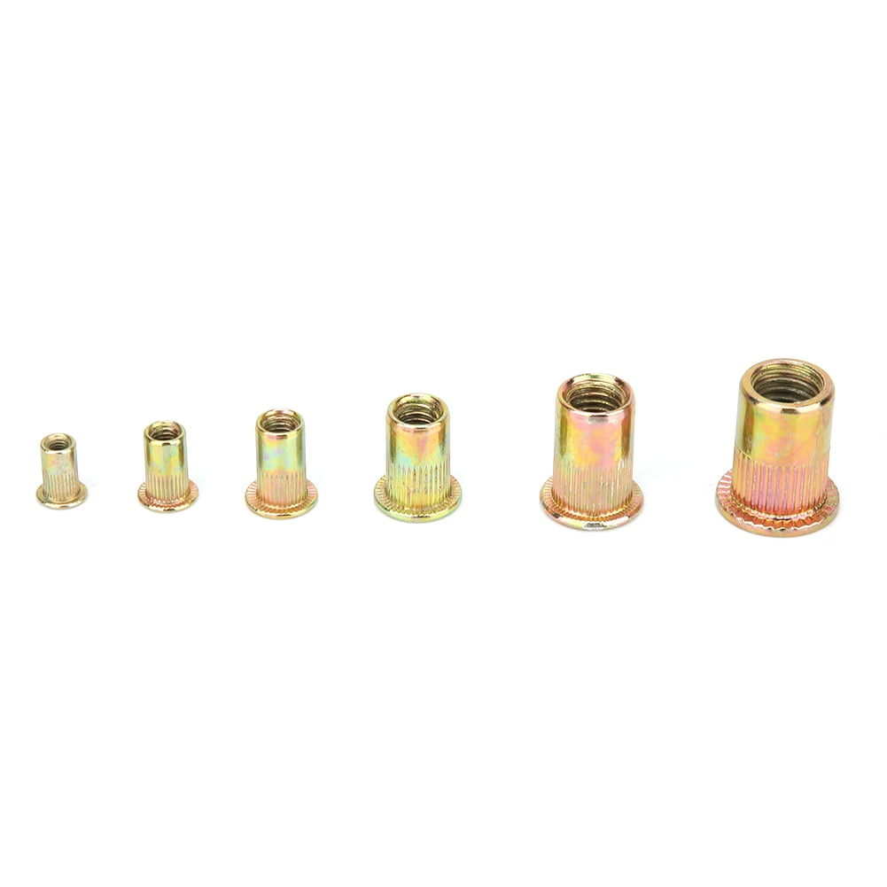 Rivet Nut Kit  Rivet Nut Set  Rivet Nutsert 180pcs M3-M10 Rivet Nut Kit Zinc Plated Carbon Steel Flat Head Threaded Insert Rivet Nutsert