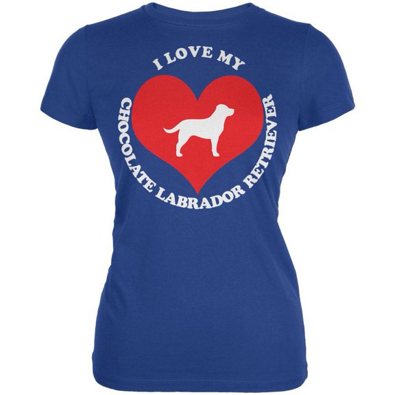 Valentines I Love My Chocolate Lab Royal Juniors Soft T-Shirt - 2X-Large