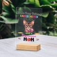 thumbnail image 2 of Kinda Busy Being Kindergarten Teacher and Abyssinian Mom Acrylic Plaque Sign Ashwood Base Cat Lover Kitten Owner Gifts Home Desk Decor - 02005, 2 of 5