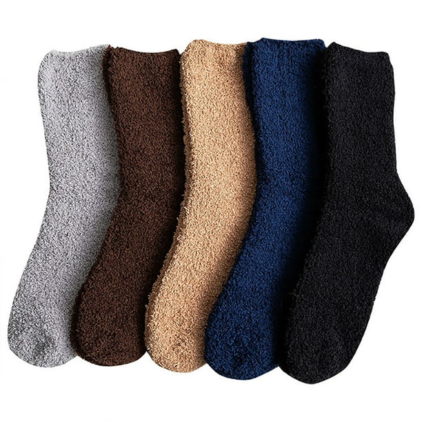  5 Pairs Men's Heavy Thick Cotton Socks Winter Thermal Soft Warm  Comfort Crew Socks, 5 Colors (Black, Gray, Light Gray, Brown, Navy) :  Clothing, Shoes & Jewelry