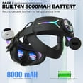 thumbnail image 2 of Diadema de carga para Meta Quest 3 con batería de 8000 mAh para prolongar el tiempo de juego, luces RGB de colores y accesorios de repuesto, 2 of 7