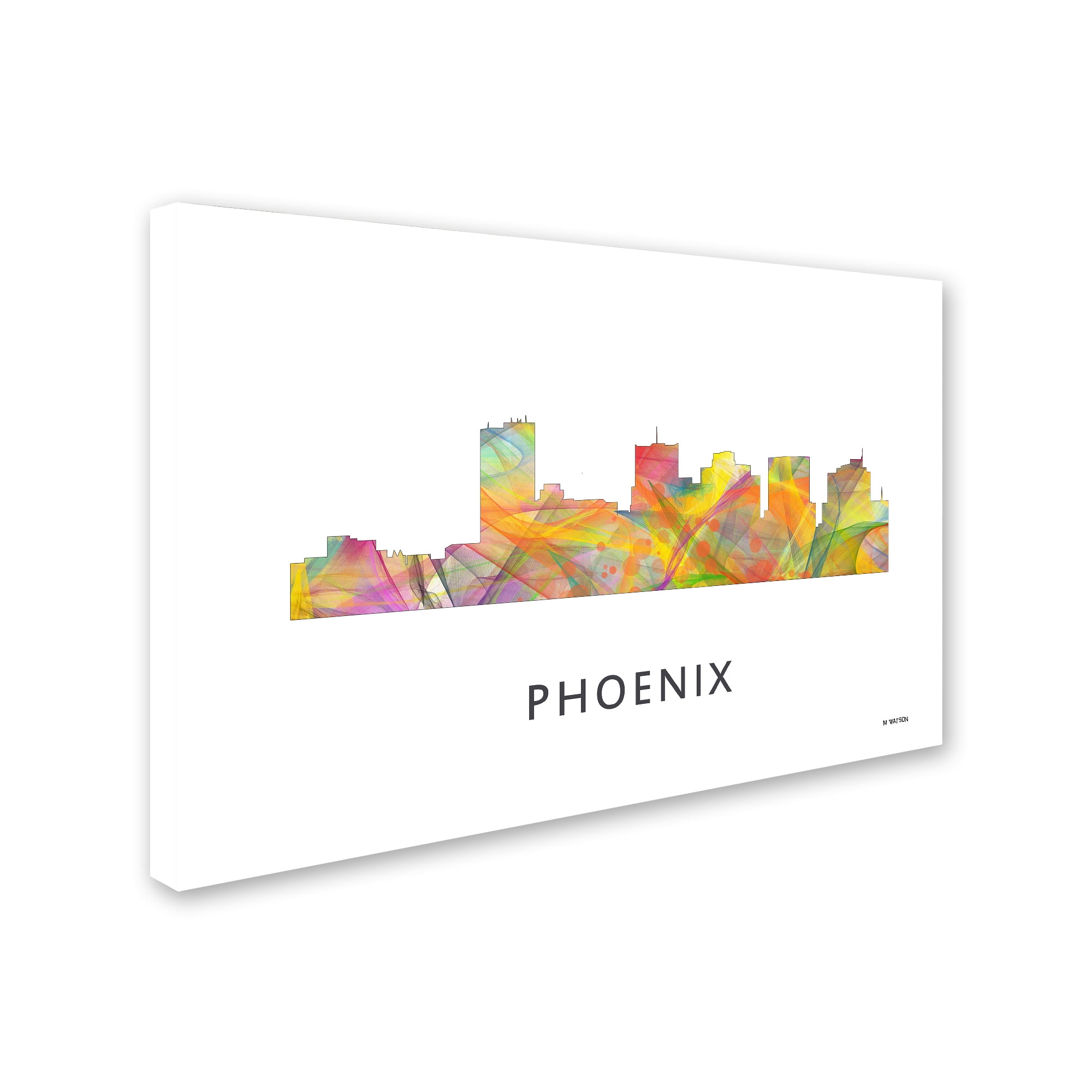 Trademark Fine Art 'Phoenix Arizona Skyline WB-1' Canvas Art by Marlene Watson