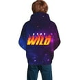 thumbnail image 2 of Ben Azelart Stay Wild Kids' Hoodie 3d Print Sweatshirt Soft Pullover Hooded With Big Pockets For Boys Or Girls Small, 2 of 8