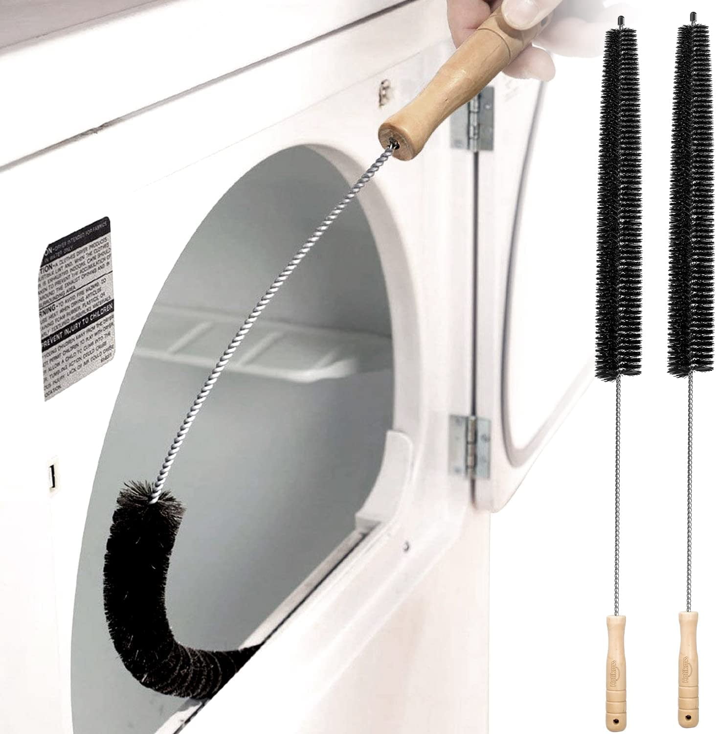 Cleaning Supplies Brushes Home & Kitchen 2 Pack Dryer Vent Cleaner Kit