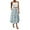 Cyan, variant on Yucgh Women's High Waisted Midi Skirt with Drawstring, Floral Pleated Tiered Summer Skirt, Lightweight Flowy Beach Skirt for Casual Wear,Purple,L