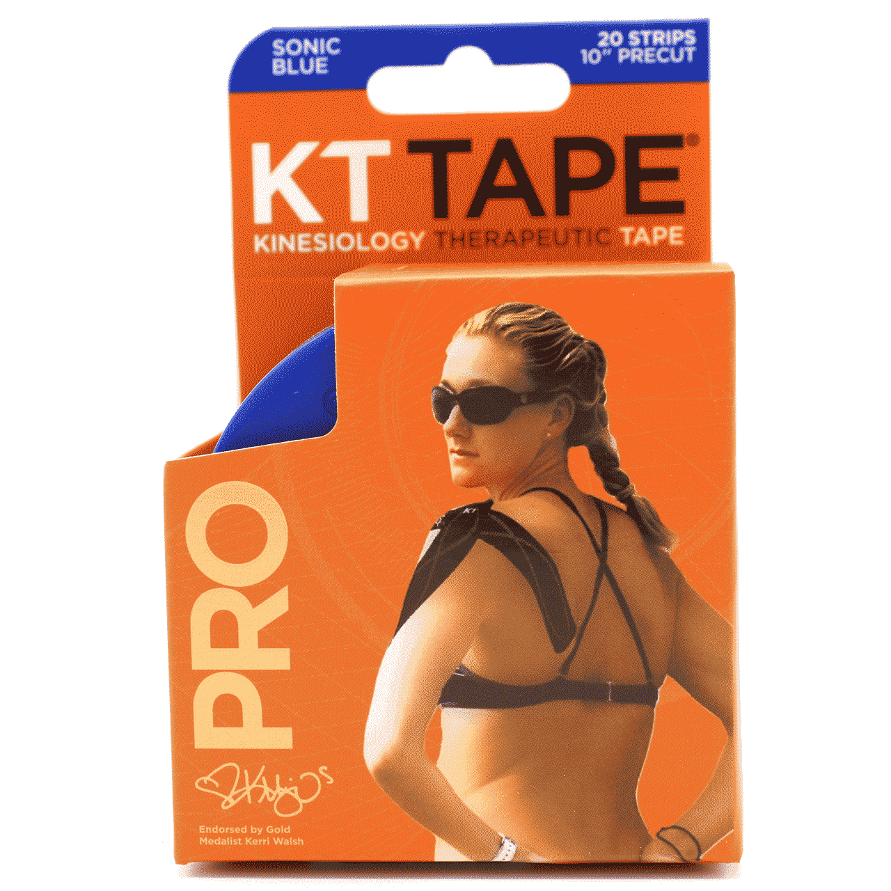 KT TAPE PRO Synthetic Elastic Kinesiology 20 Pre Cut Strips Therapeutic Tape,Blue