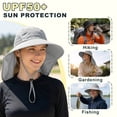 thumbnail image 2 of KEYAHAPPY Sun Hats for Women with Neck Flap UPF 50+ UV Protective Hiking Fishing Hats Wide Brim Sun Hat for Women & Men, Light Grey, 2 of 7