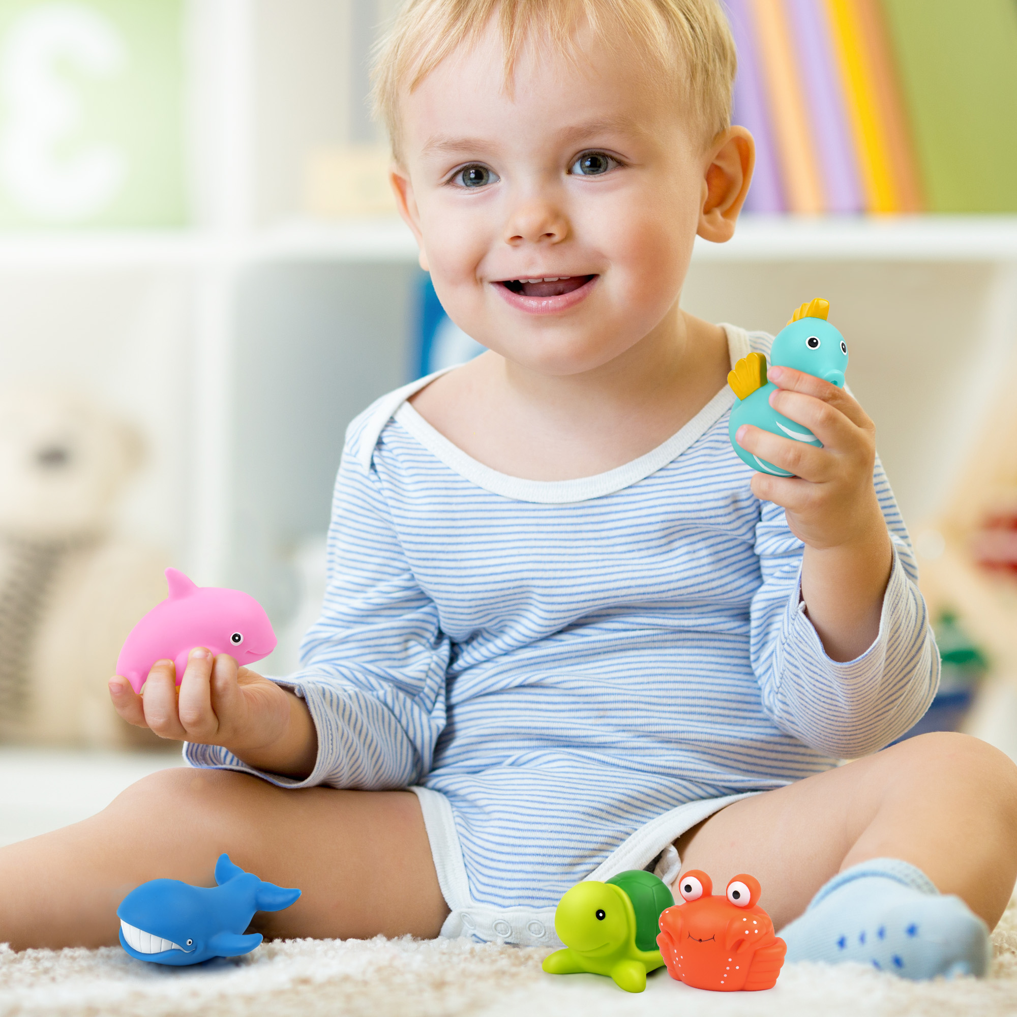 LotFancy No-Hole Bath Toys, 8-Piece Sea Animals photo 6