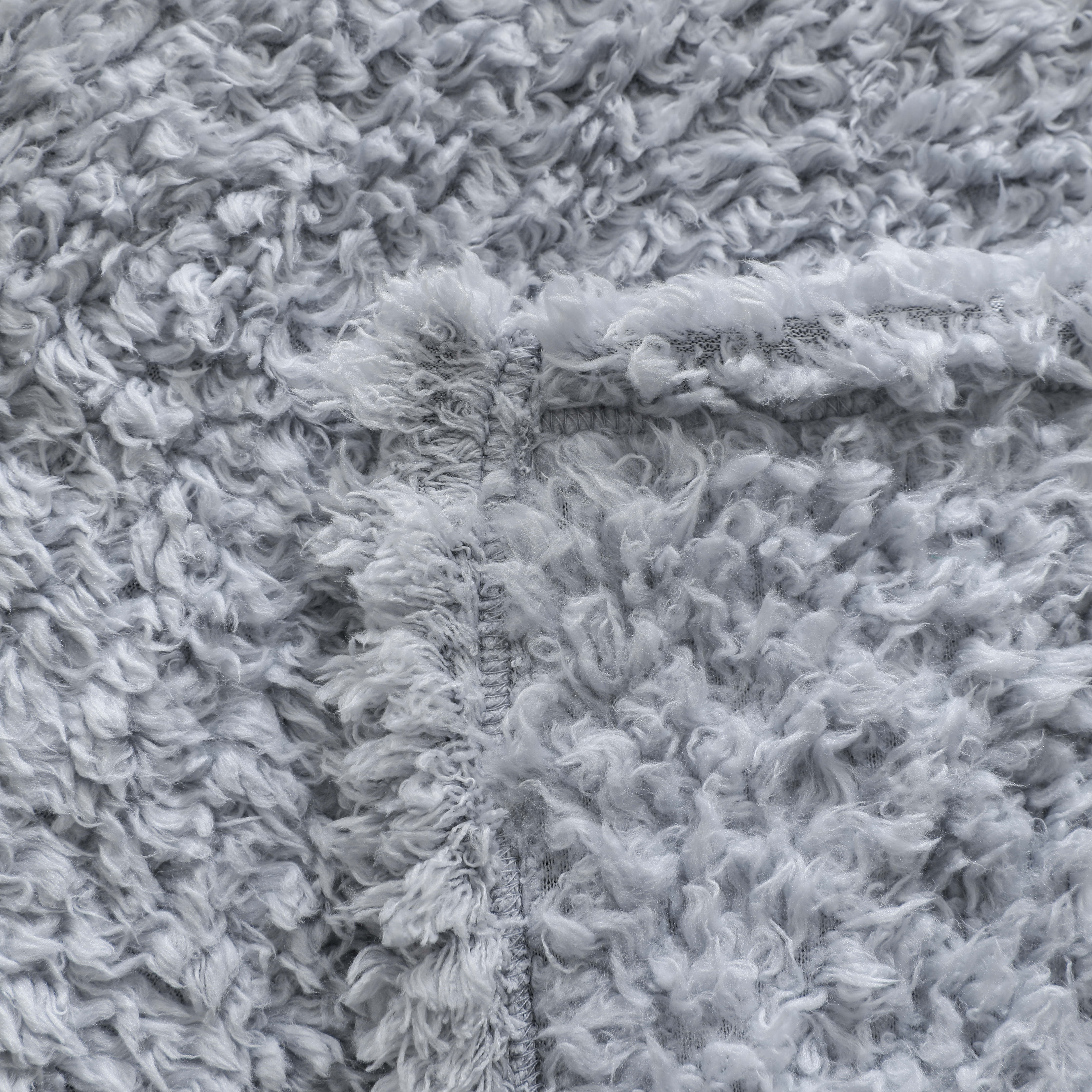 Mainstays Faux Shearling Blanket, Lt. Gray, Full/Queen 90"X90", for Adult