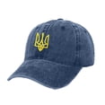 thumbnail image 3 of Gyujnb Baseball Cap Washed Finish Adjustable Ukraine Badge Embroidery for Couples Daily Outdoor Outings (Unisex),One Size, 3 of 4