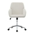 thumbnail image 2 of Beige Office Chair | Velvet | Desk Chair, Criss Cross Chair | Swivel | Padded, Wide Seat | Height Adjustable, 2 of 8