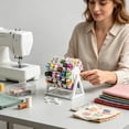 thumbnail image 2 of Rotating Bobbin Thread Organizer, 60-Hole Sewing Thread Holder,Space-saving, Tangle-free Storage Box, Ideal Gift for Quilting Enthusiasts and Craft Enthusiasts, 2 of 8