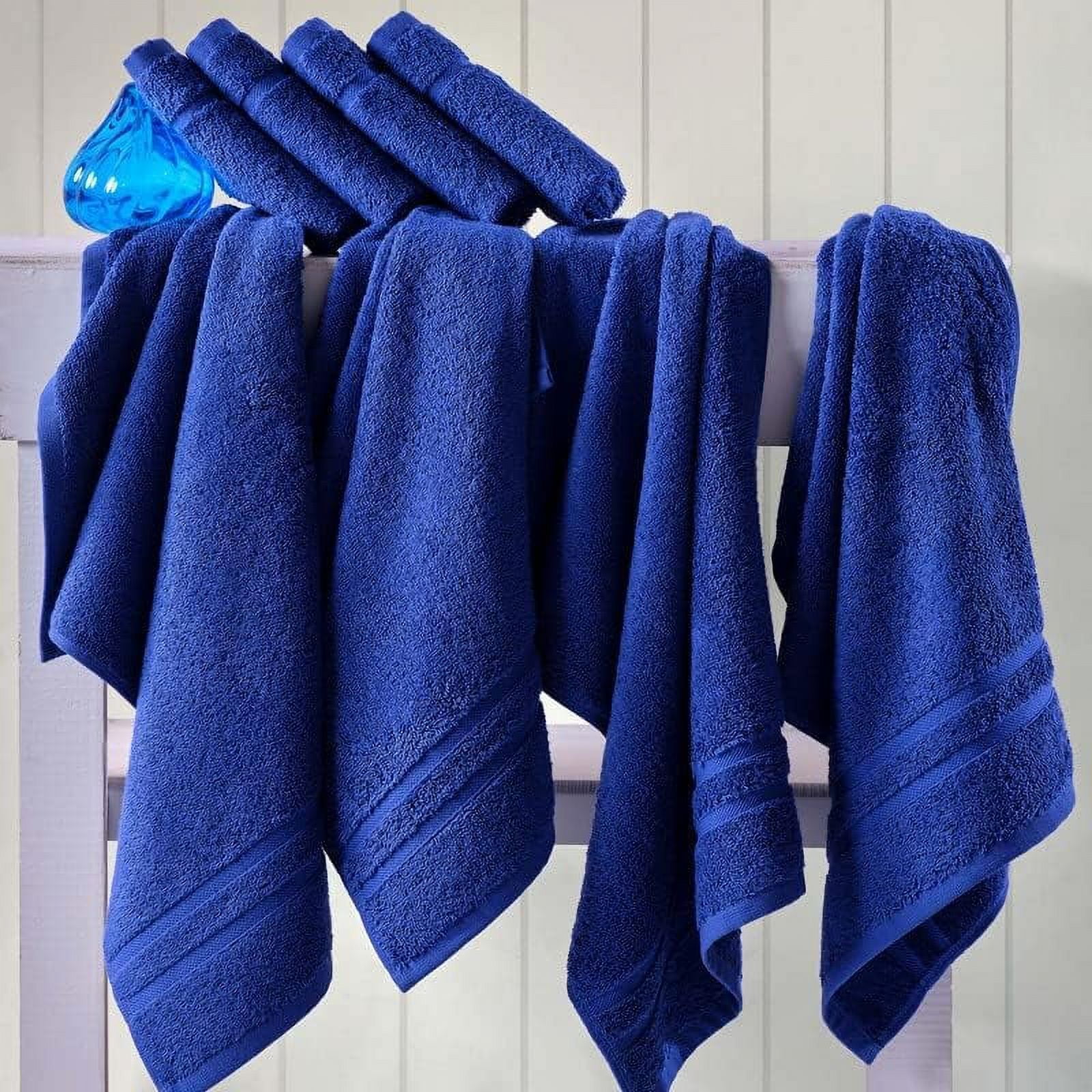 Hammam Linen Light Blue Hand Towels Set of 4 – Luxury Cotton Hand