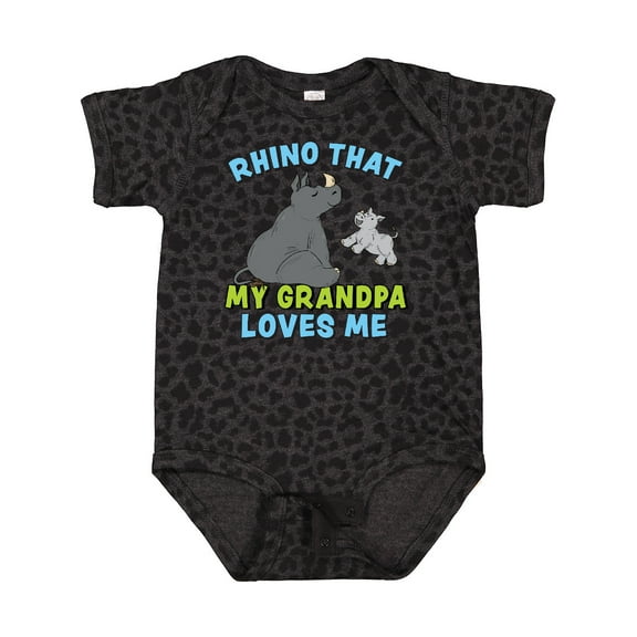 Inktastic Rhino That My Grandpa Loves Me with Cute Rhinos Boys or Girls Baby Bodysuit