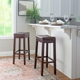thumbnail image 2 of Linon Cessford 32" Backless Indoor Bar Stool, Dark Brown with Brown Faux Leather, Includes 1 Stool, 2 of 11