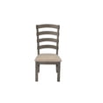 thumbnail image 3 of Beige Linen Dining Chairs (Set of 2) with Rustic Gray Brown Wood, 3 of 3