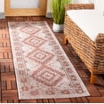 thumbnail image 2 of SAFAVIEH Courtyard Davin Aztec Indoor/Outdoor Runner, 2'3" x 6'7", Beige/Red, 2 of 8