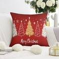 thumbnail image 3 of Red Christmas Tree Snowflake Throw Pillows Cover Beautiful Square Cushion Covers 2 Pack Fashion Pillow Cover for Indoor Home Bedroom, 3 of 7