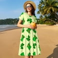 thumbnail image 7 of Bixox Women's Short Sleeve Summer Dress Loose Swing Knee Length Dresses with Pockets-St. Patrick's Day, 7 of 7
