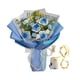 thumbnail image 1 of Ramo de flores de ganchillo, flores de punto, decoración para el día de San Valentín, ramo tejido a mano Azul, 1 of 9