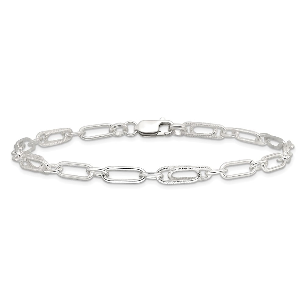 Sterling Silver Fancy Link Anklet