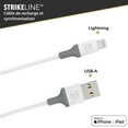 thumbnail image 5 of Scosche i34WG-SP Strikeline USB-A to Mfi Certified Lightning Charge & Sync Cable 4-ft. White, 5 of 5