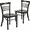 Natural Wood Seat/Black Metal Frame, variant on Flash Furniture 2 Pack HERCULES Series Black Three-Slat Ladder Back Metal Restaurant Chair - Black Vinyl Seat