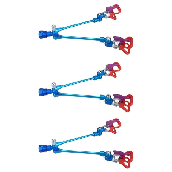 3X Airless Paint Extension Pole Double 517 Nozzle Painting for Sprayer Guard Powerful Spraying Tool,3 x Airless Extension pole set 6 x Precise 517 nozzles,blue